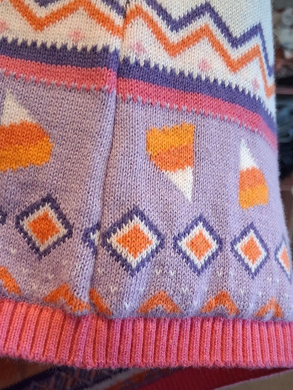 Gymboree Pink Carmine Knit Pumpkin Sweater Dress Size 7. - Picture 2 of 7